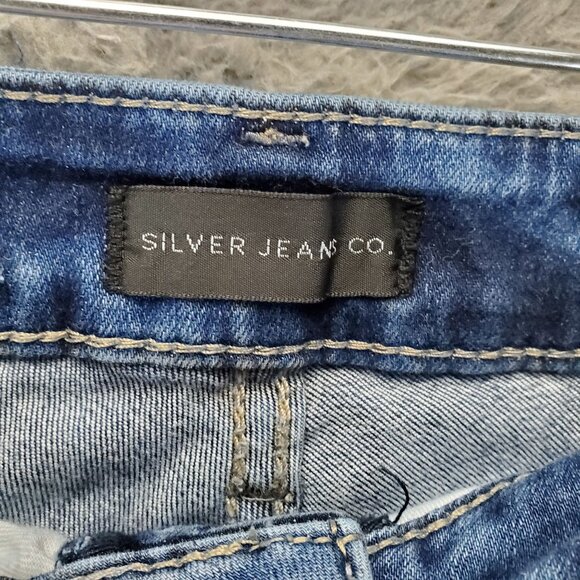 Silver Jeans Womens Size 18 Blue Suki Stretch Denim Mid Rise Capri - Picture 2 of 12